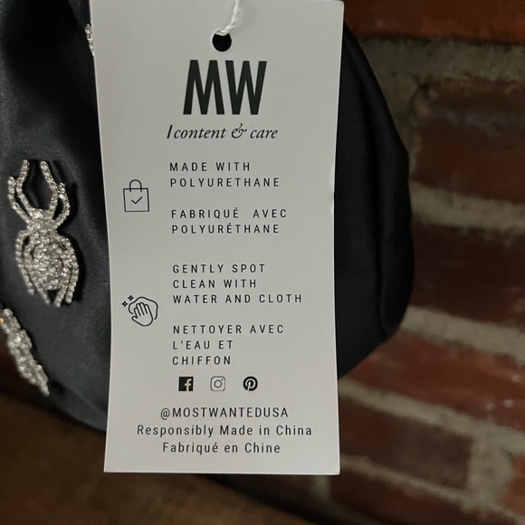 Most wanted black satiny looking material with spiders new tags great for - Picture 6 of 9